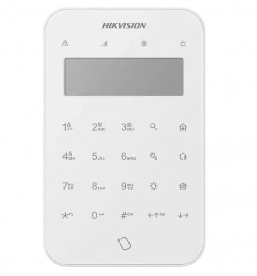 Bàn phím không dây có màn LCD cho báo động Hikvision DS-PK1-LT-WB