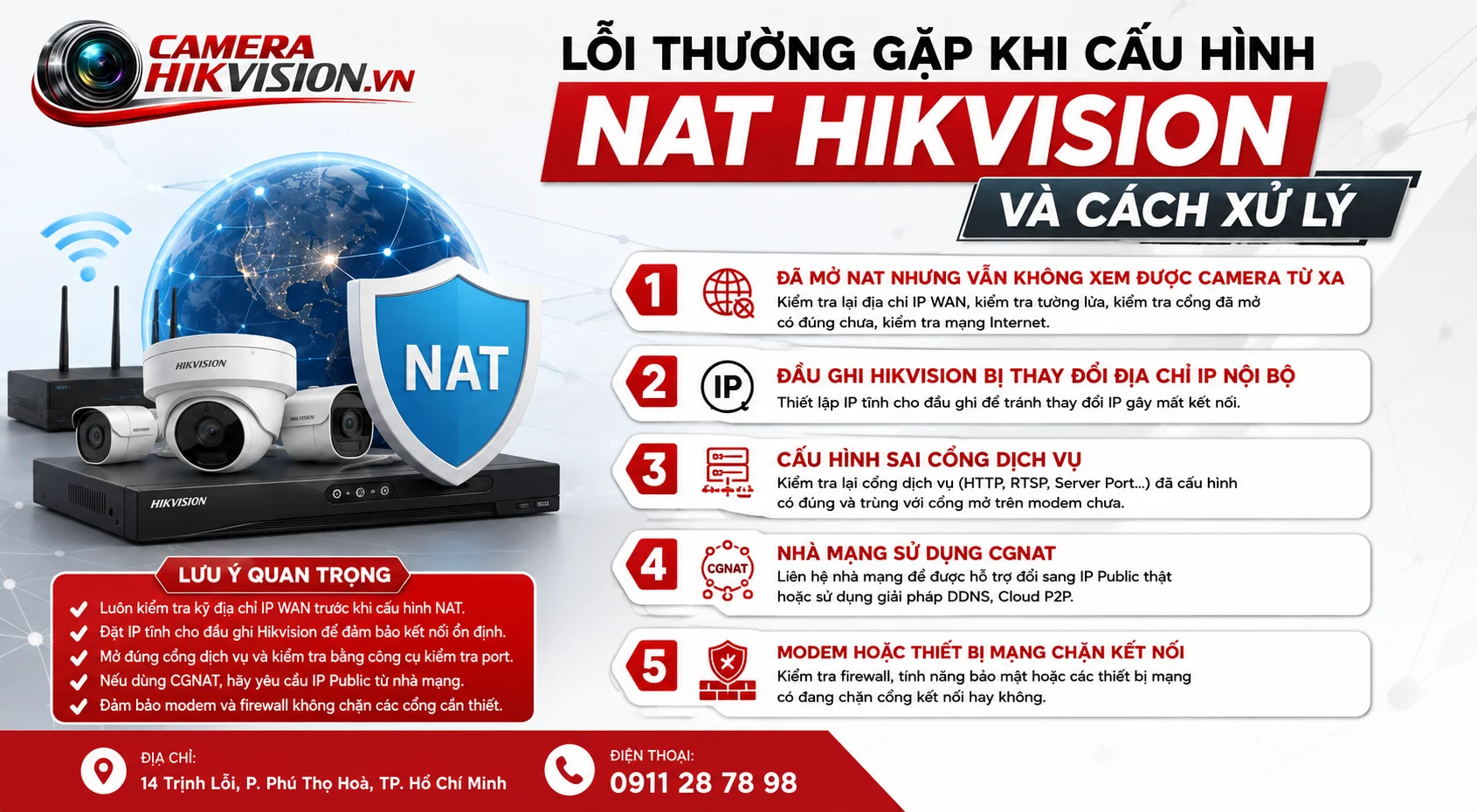 Lỗi thường gặp khi cấu hình NAT Hikvision và cách xử lý