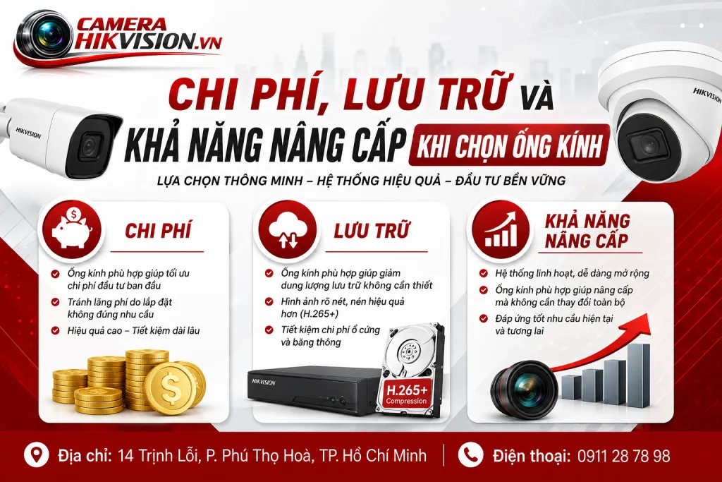 Chi phí, lưu trữ và khả năng nâng cấp khi chọn ống kính