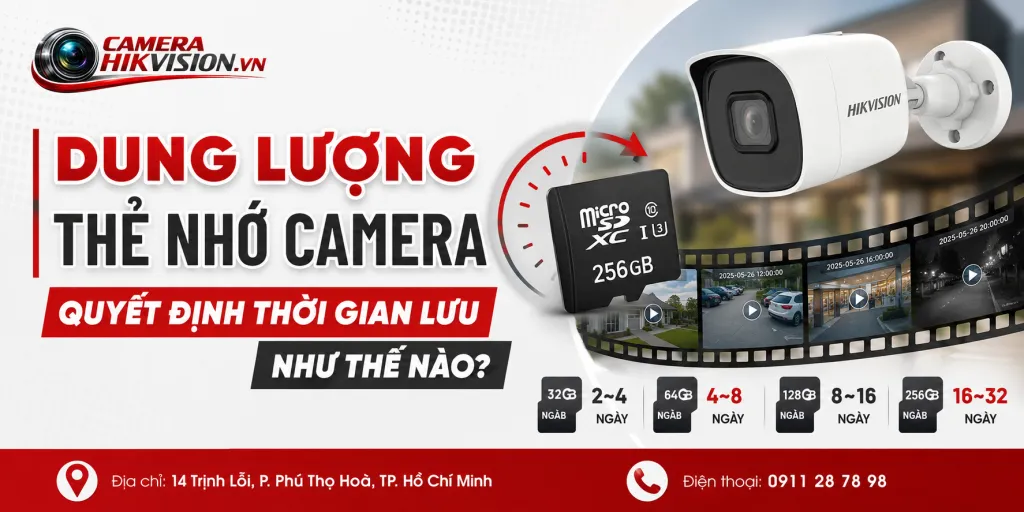 Dung lượng thẻ nhớ camera quyết định thời gian lưu như thế nào?