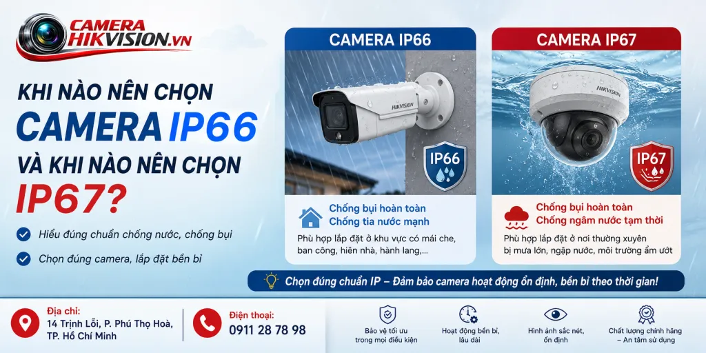 Khi nào nên chọn camera IP66 và khi nào nên chọn IP67?