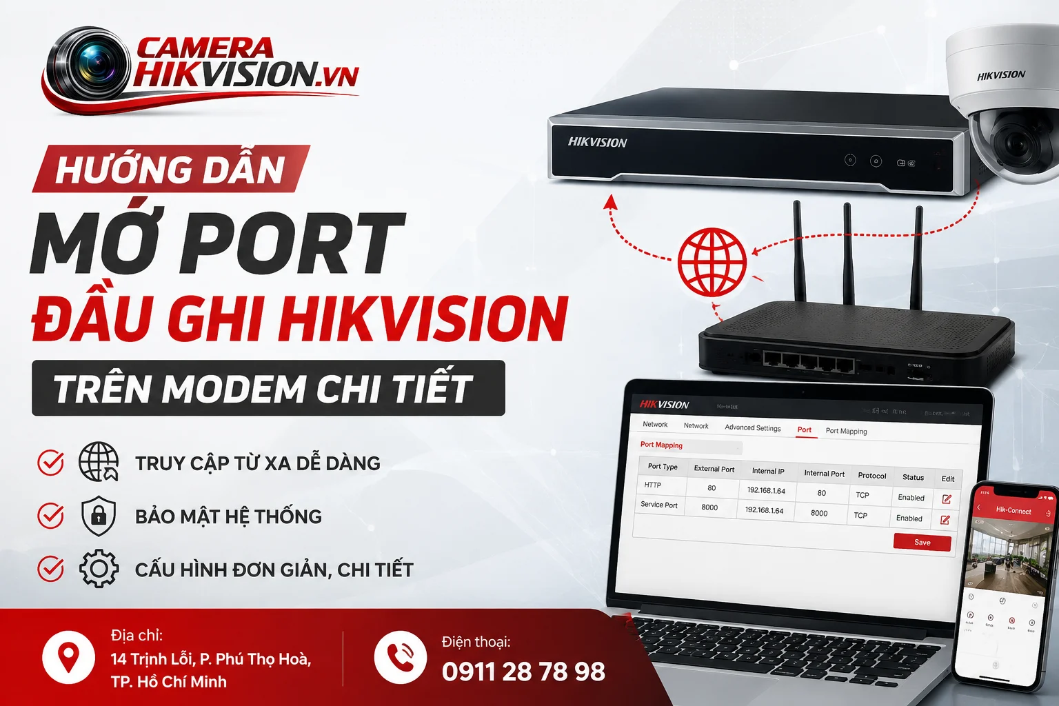 Hướng Dẫn Mở Port Đầu Ghi Hikvision Trên Modem Chi Tiết