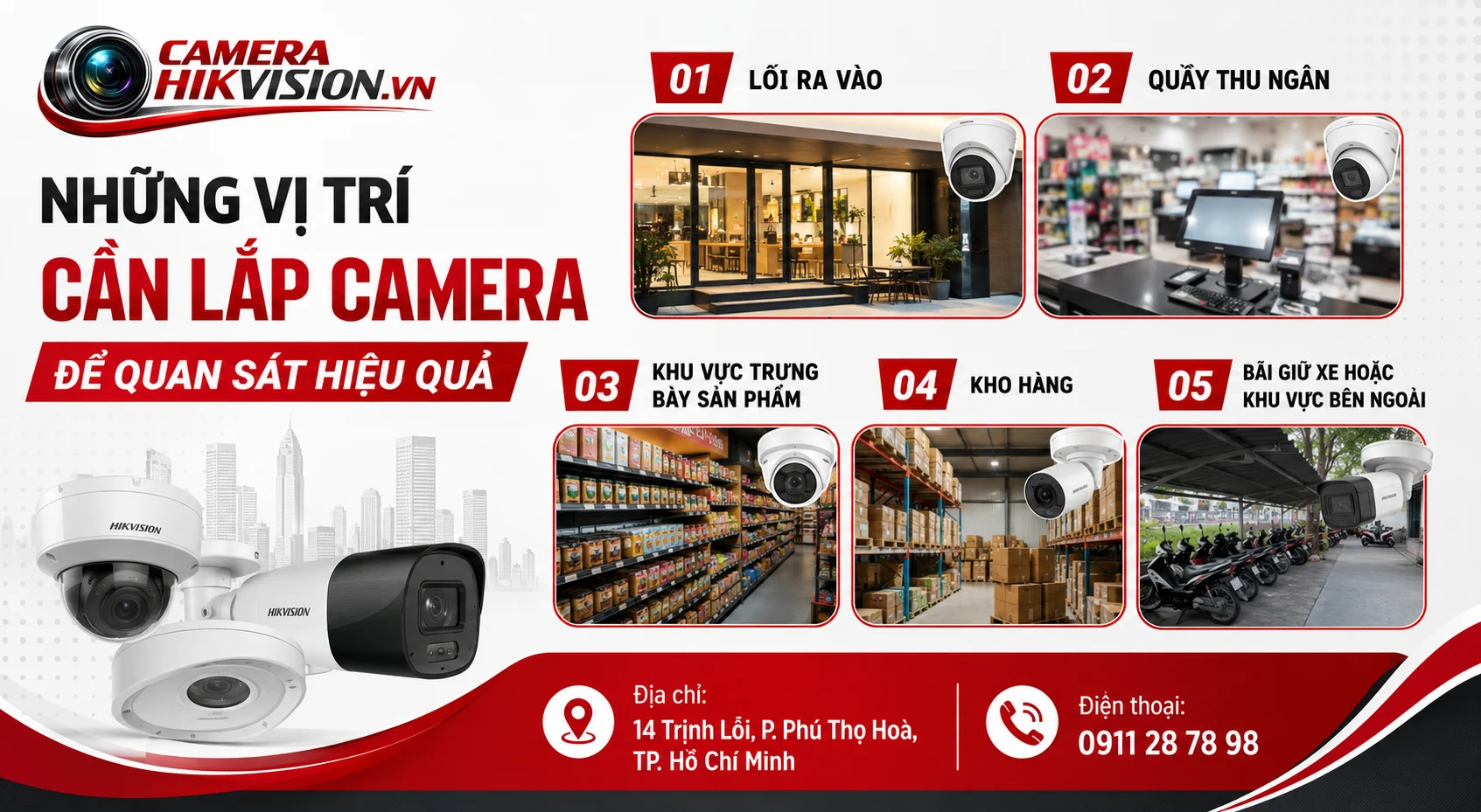 Những vị trí cần lắp camera để quan sát hiệu quả