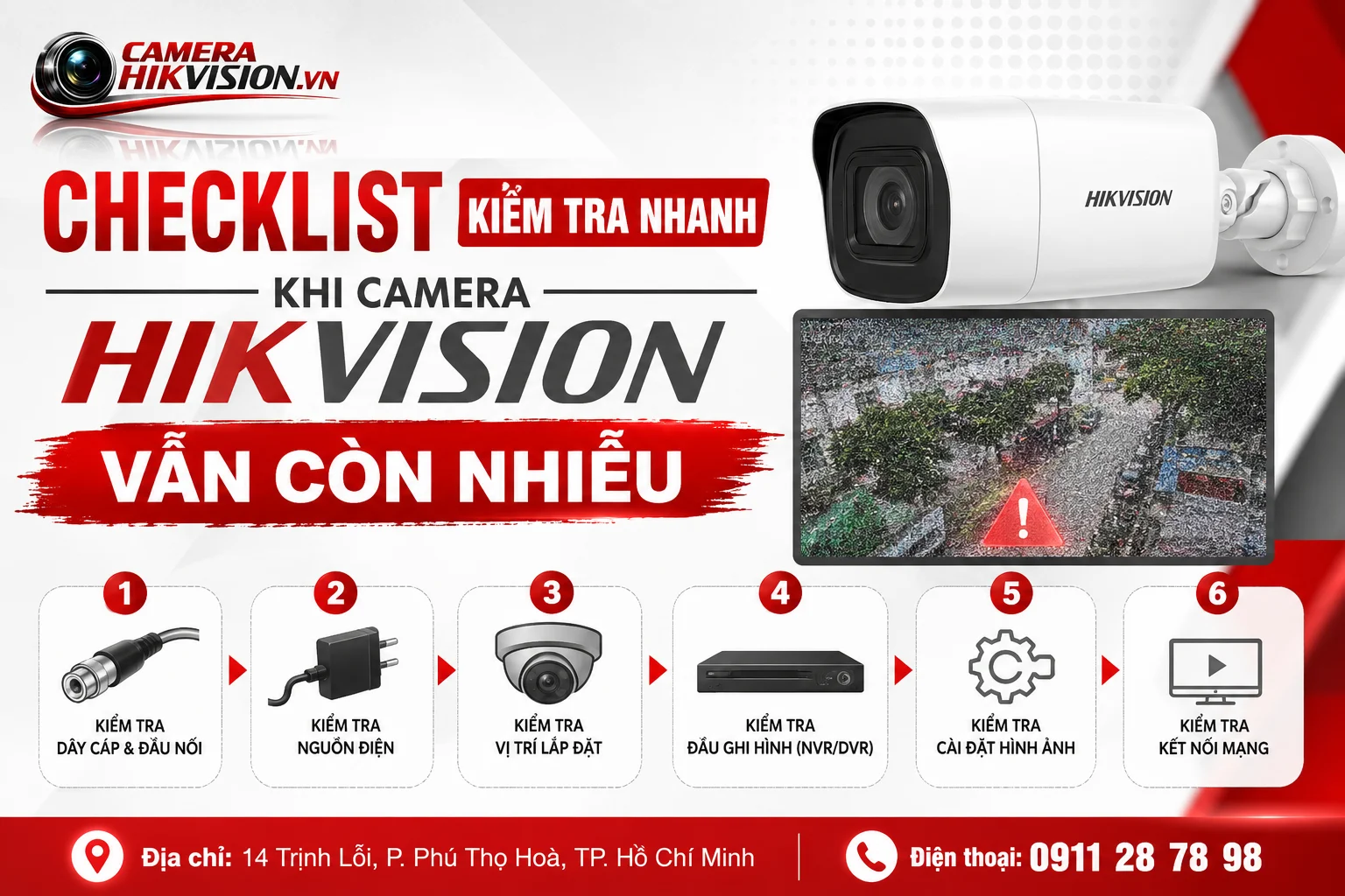 Checklist kiểm tra nhanh khi camera Hikvision vẫn còn nhiễu