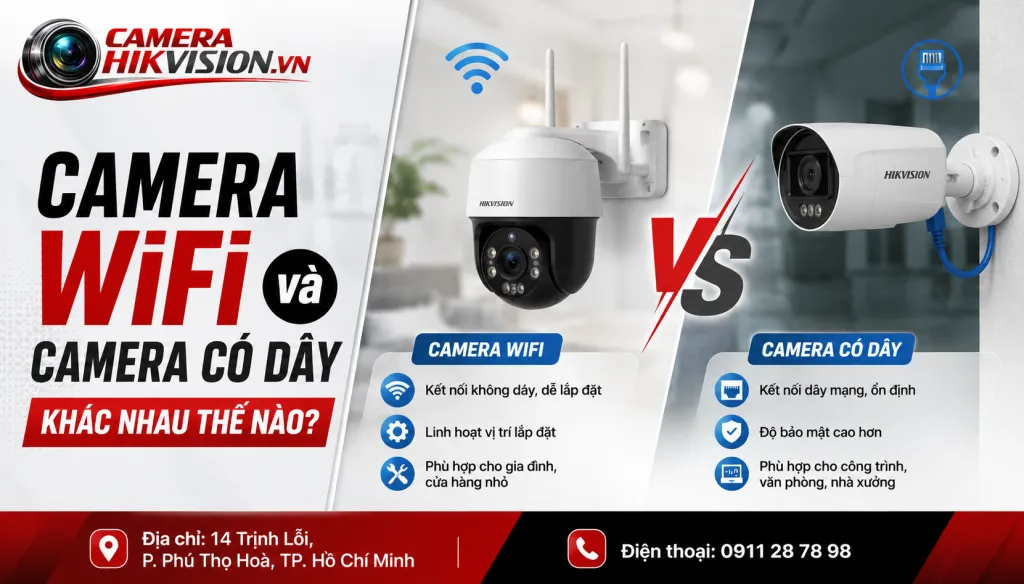 Camera WiFi và camera có dây khác nhau thế nào?