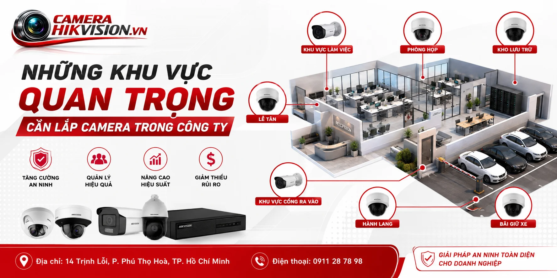 Những khu vực quan trọng cần lắp camera trong công ty