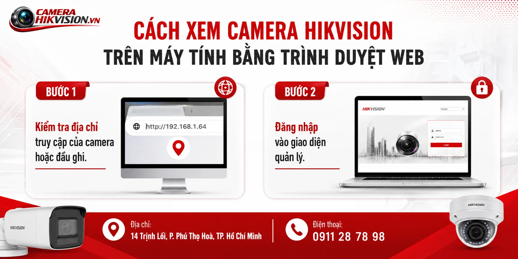Cách xem camera Hikvision trên máy tính bằng trình duyệt web