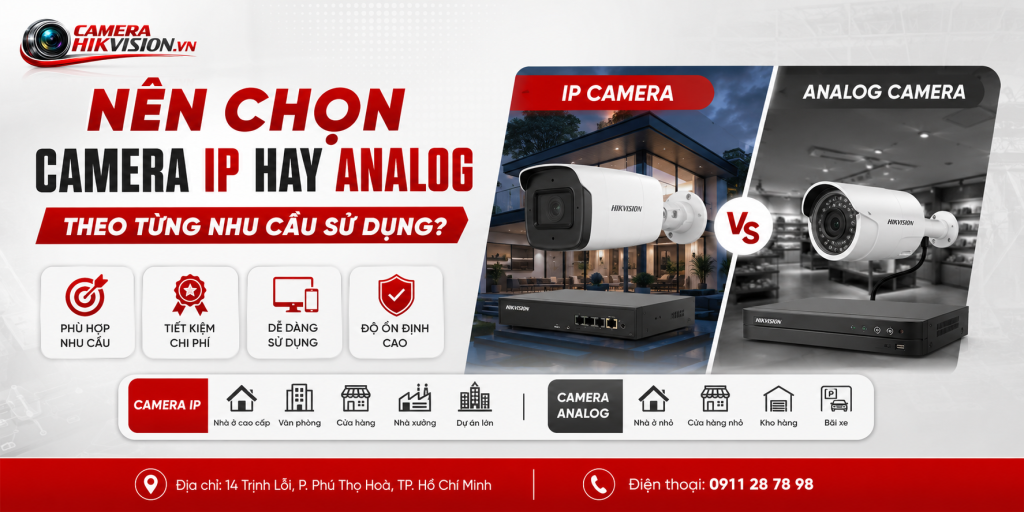 Nên chọn camera IP hay Analog theo từng nhu cầu sử dụng?