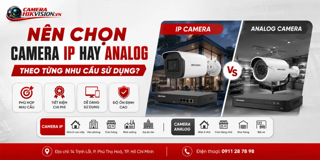 Nên chọn camera IP hay Analog theo từng nhu cầu sử dụng?