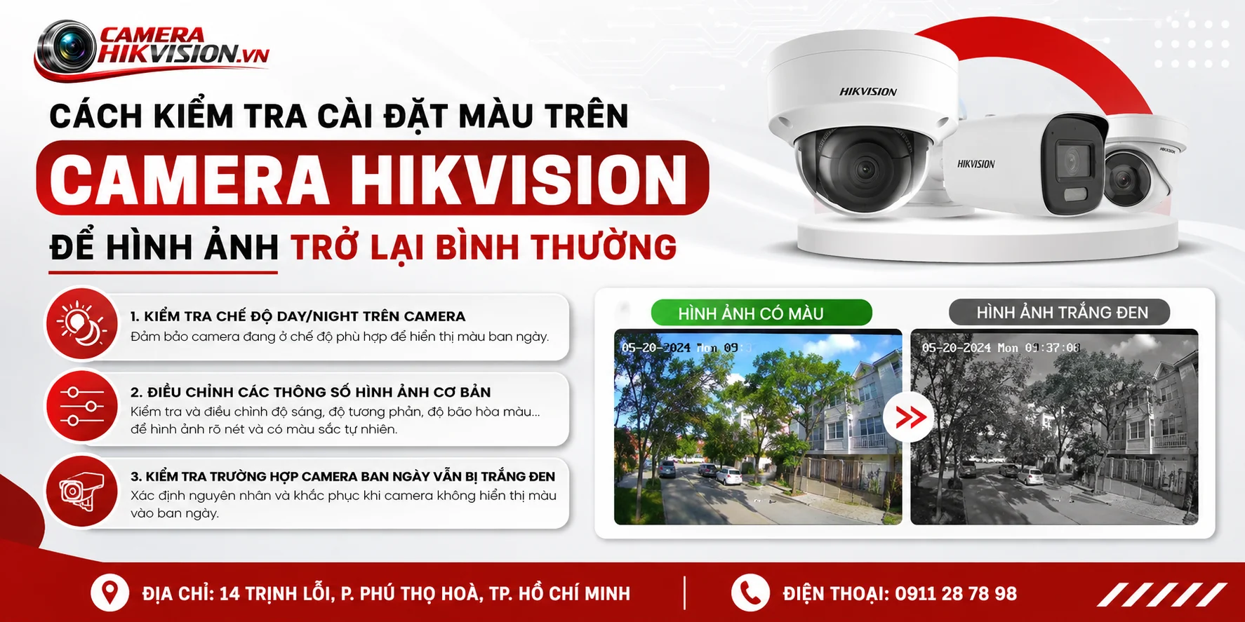 Cách kiểm tra cài đặt màu trên camera Hikvision để hình ảnh trở lại bình thường