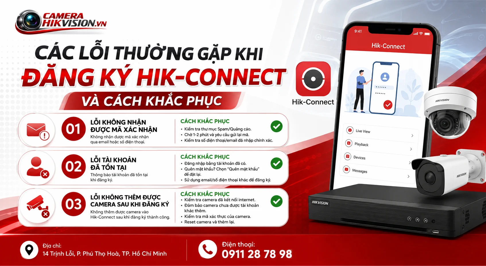 Các lỗi thường gặp khi đăng ký Hik-Connect và cách khắc phục