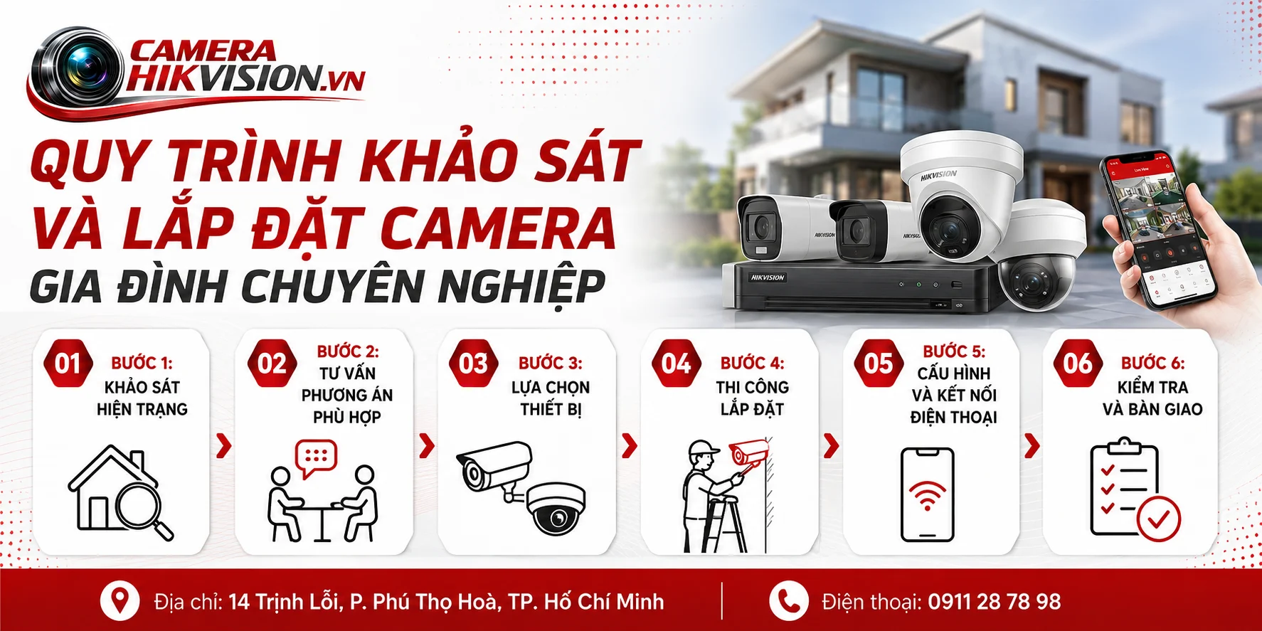 Quy trình khảo sát và lắp đặt camera gia đình chuyên nghiệp