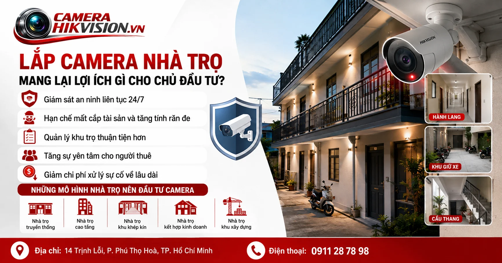 Lắp camera nhà trọ mang lại lợi ích gì cho chủ đầu tư?