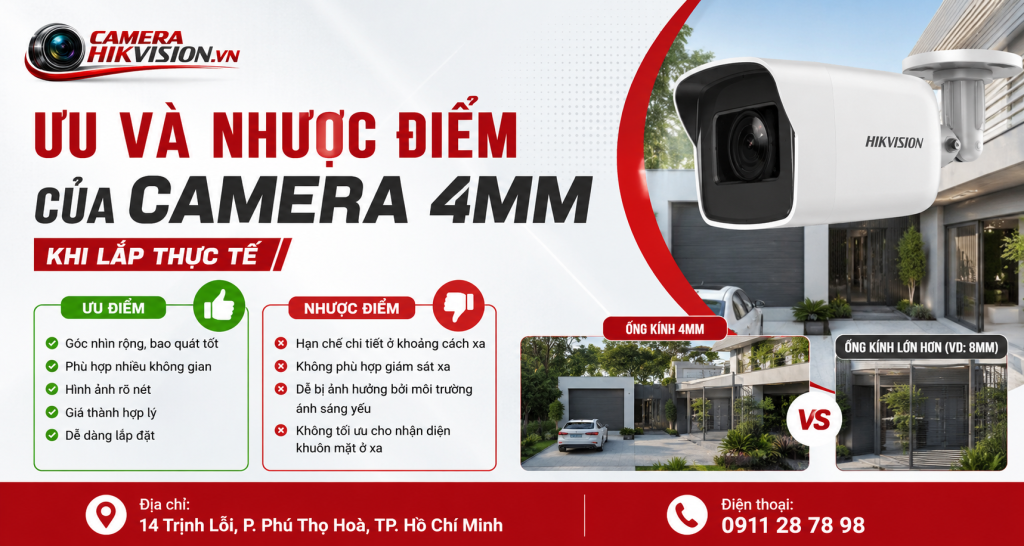 Ưu và nhược điểm của camera 4mm khi lắp thực tế