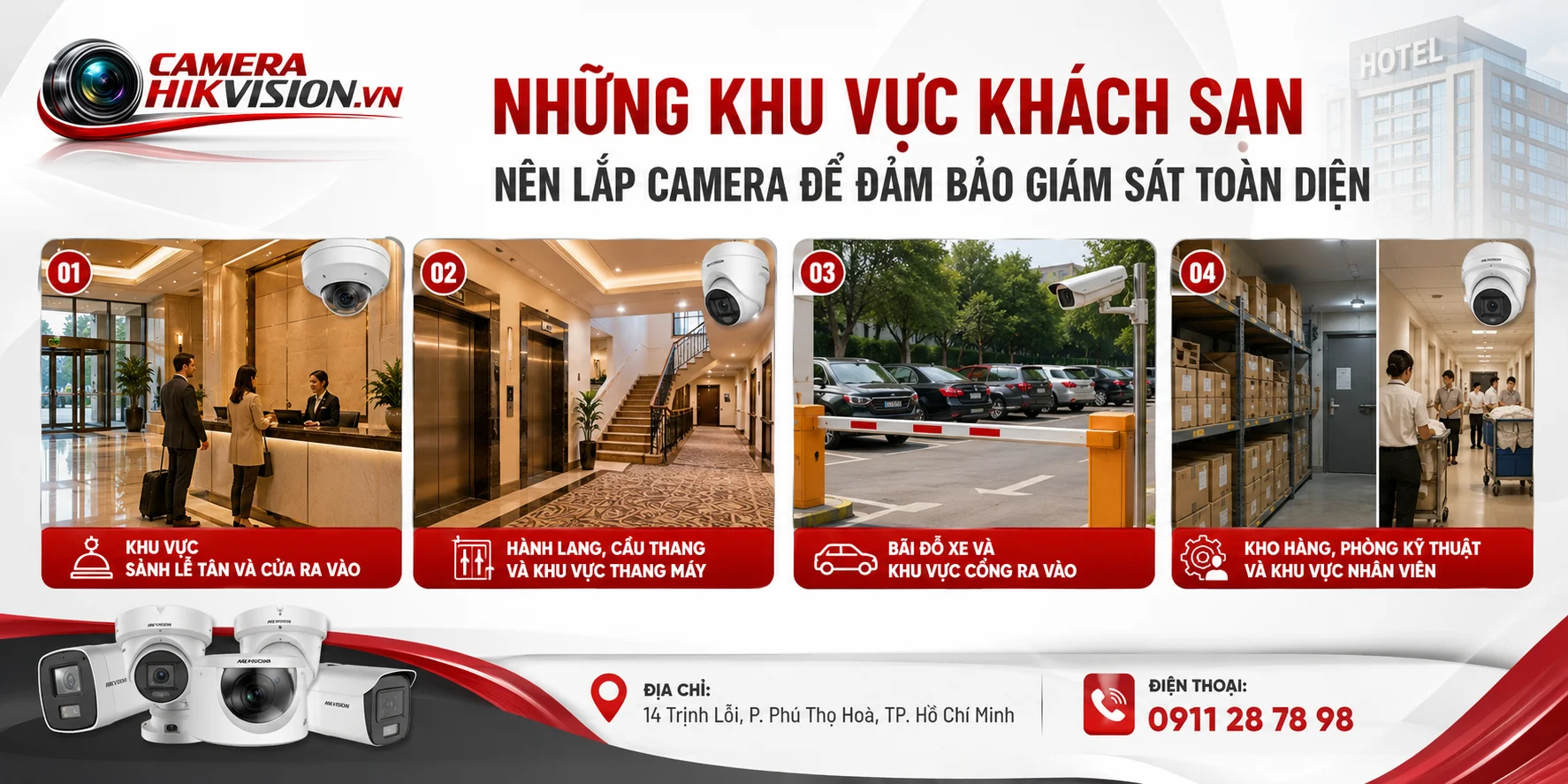 Những khu vực khách sạn nên lắp camera để đảm bảo giám sát toàn diện
