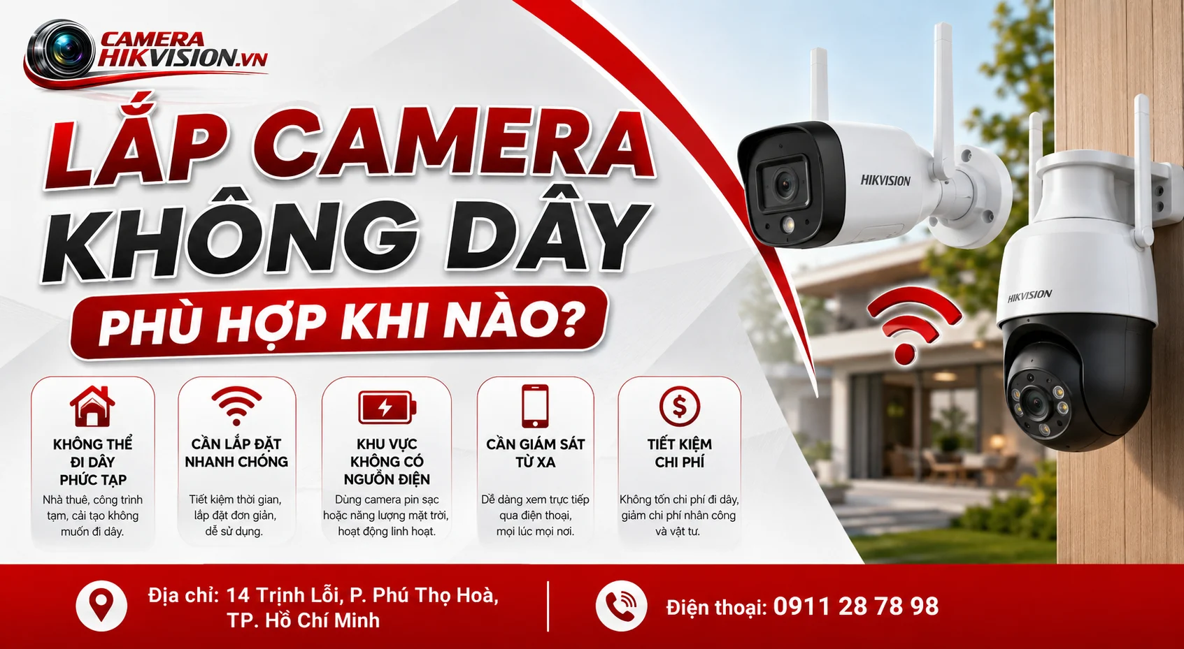Lắp camera không dây phù hợp khi nào?
