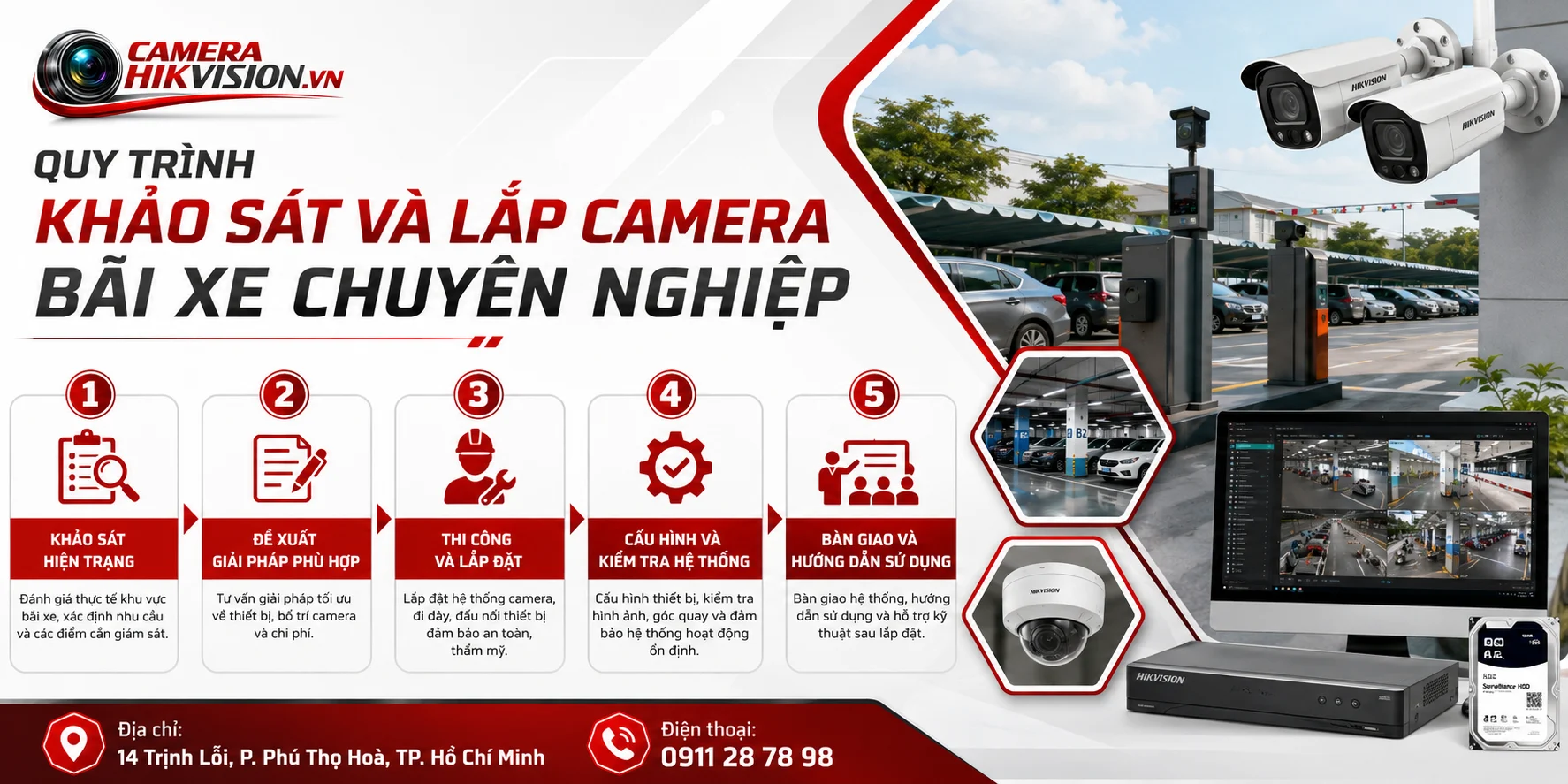 Quy trình khảo sát và lắp camera bãi xe chuyên nghiệp