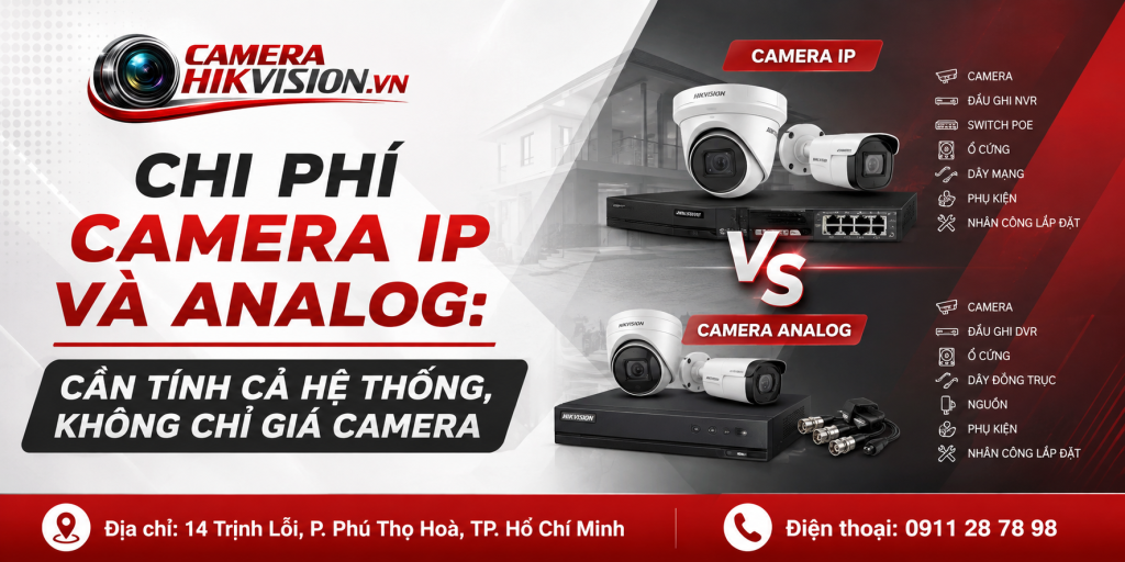 Chi phí camera IP và Analog: cần tính cả hệ thống, không chỉ giá camera