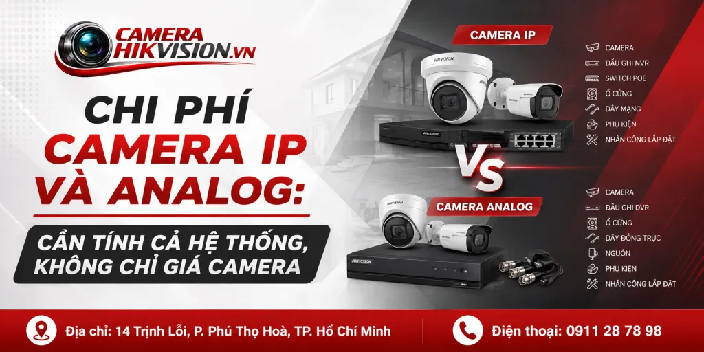 Chi phí camera IP và Analog: cần tính cả hệ thống, không chỉ giá camera
