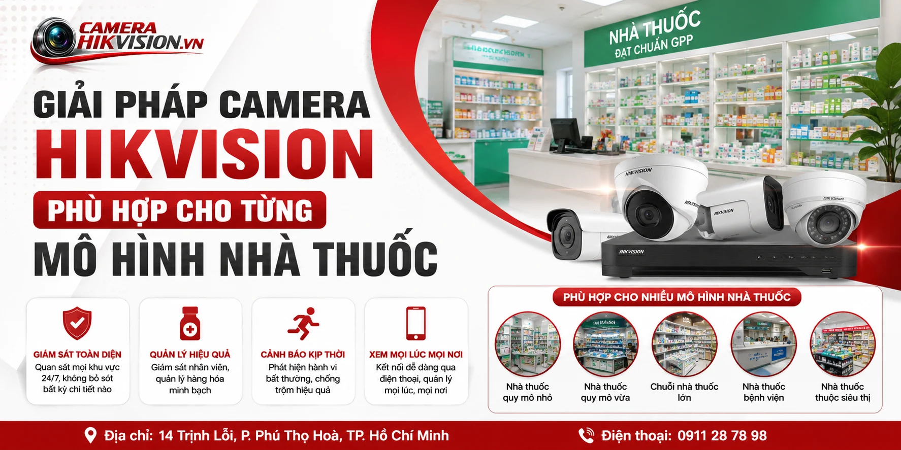 Giải pháp camera Hikvision phù hợp cho từng mô hình nhà thuốc