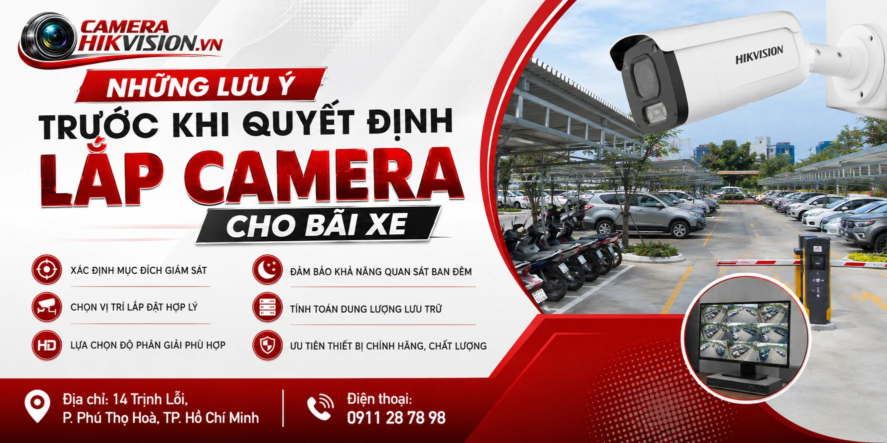Những lưu ý trước khi quyết định lắp camera cho bãi xe