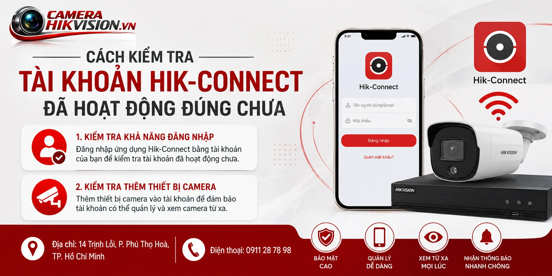 Cách kiểm tra tài khoản Hik-Connect đã hoạt động đúng chưa