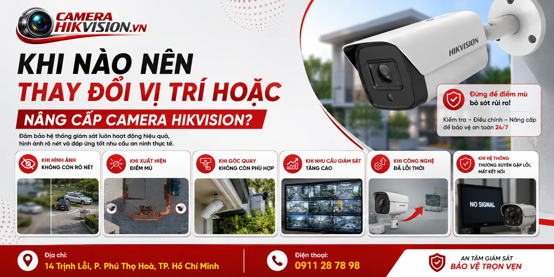 Khi nào nên thay đổi vị trí hoặc nâng cấp camera Hikvision?