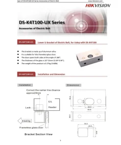 Gá chữ U cho khóa chốt DS-K4T100-U1