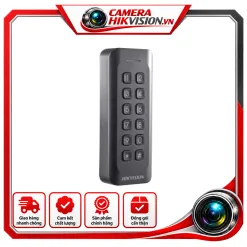 Đầu đọc thẻ EM , có bàn phím hỗ trợ giao thức Wiegand(W26/W34) ,chống bụi chuẩn IP 65. DS-K1802MK