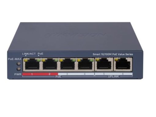 Switch mạng thông minh 4 cổng PoE 2 cổng uplink 100Mbps