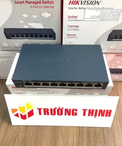 Switch mạng thông minh 8 cổng PoE – ảnh thực tế tại Trường Thịnh Telecom