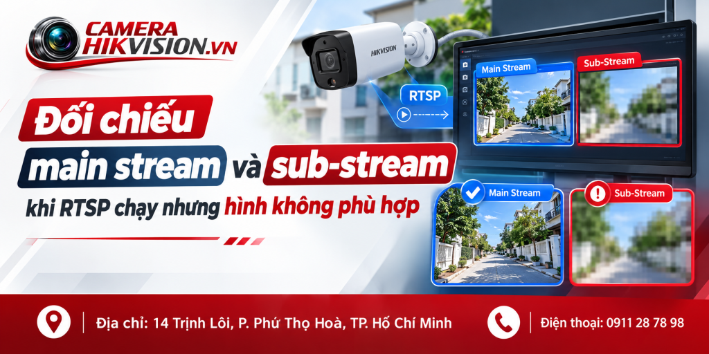 Đối chiếu main stream và sub-stream khi RTSP chạy nhưng hình không phù hợp