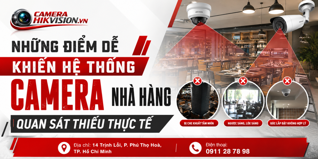 Những điểm dễ khiến hệ thống camera nhà hàng quan sát thiếu thực tế
