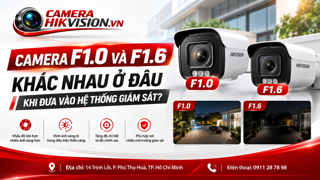 Camera F1.0 và F1.6 khác nhau ở đâu khi đưa vào hệ thống giám sát?