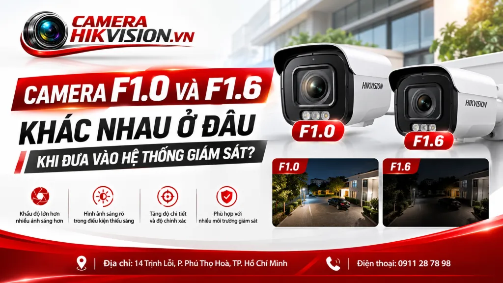 Camera F1.0 và F1.6 khác nhau ở đâu khi đưa vào hệ thống giám sát?