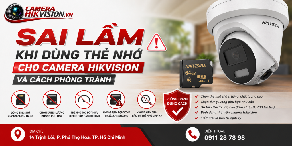 Sai lầm khi dùng thẻ nhớ cho camera Hikvision và cách phòng tránh