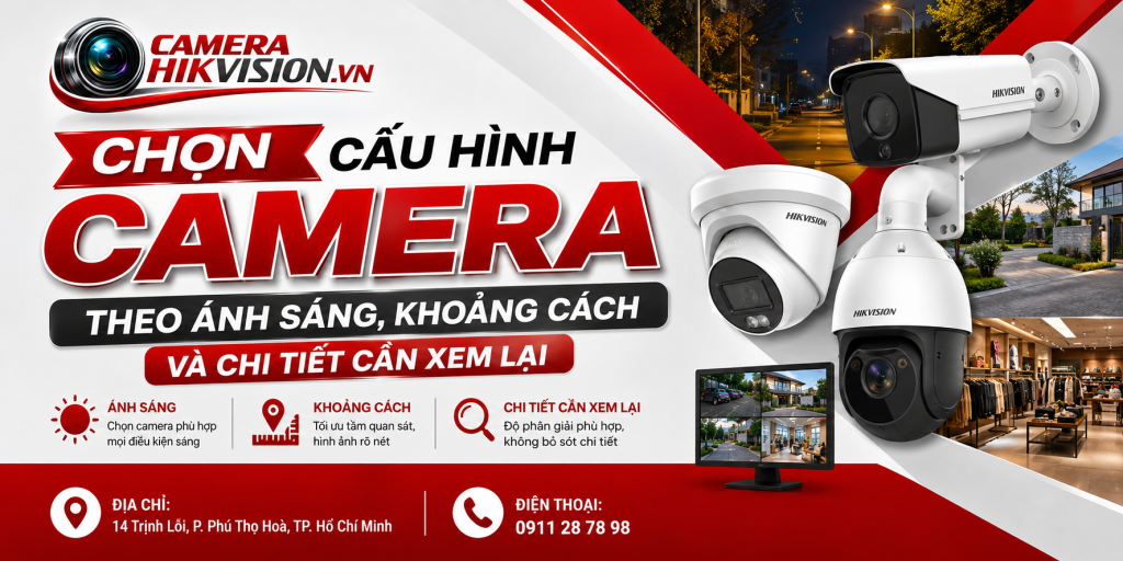 Chọn cấu hình camera theo ánh sáng, khoảng cách và chi tiết cần xem lại