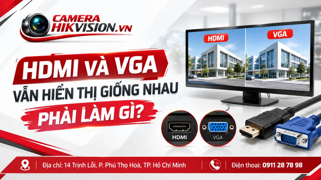 HDMI và VGA vẫn hiển thị giống nhau phải làm gì?