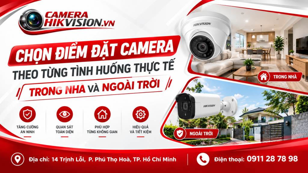 Chọn điểm đặt camera theo từng tình huống thực tế trong nhà và ngoài trời