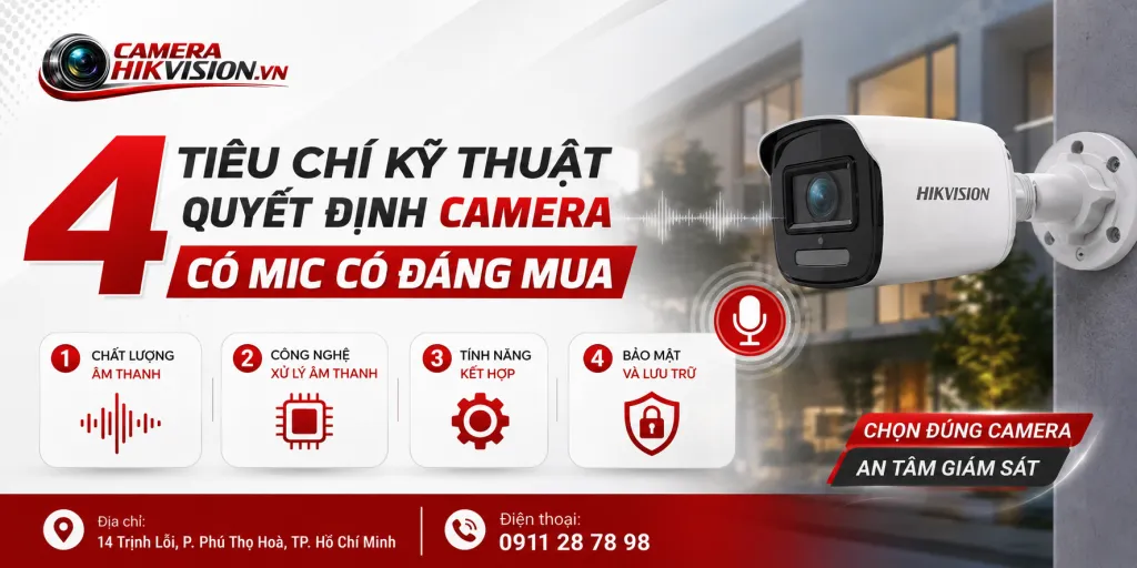 4 tiêu chí kỹ thuật quyết định camera có mic có đáng mua
