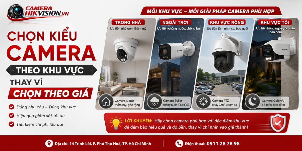 Chọn kiểu camera theo khu vực thay vì chọn theo giá