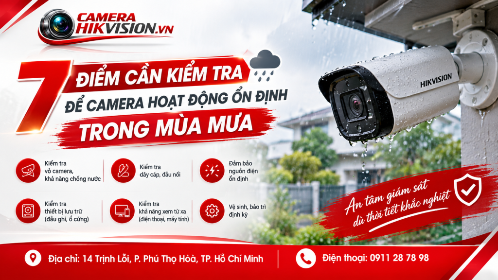 7 điểm cần kiểm tra để camera hoạt động ổn định trong mùa mưa