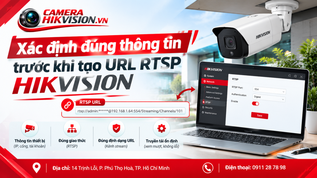 Xác định đúng thông tin trước khi tạo URL RTSP Hikvision