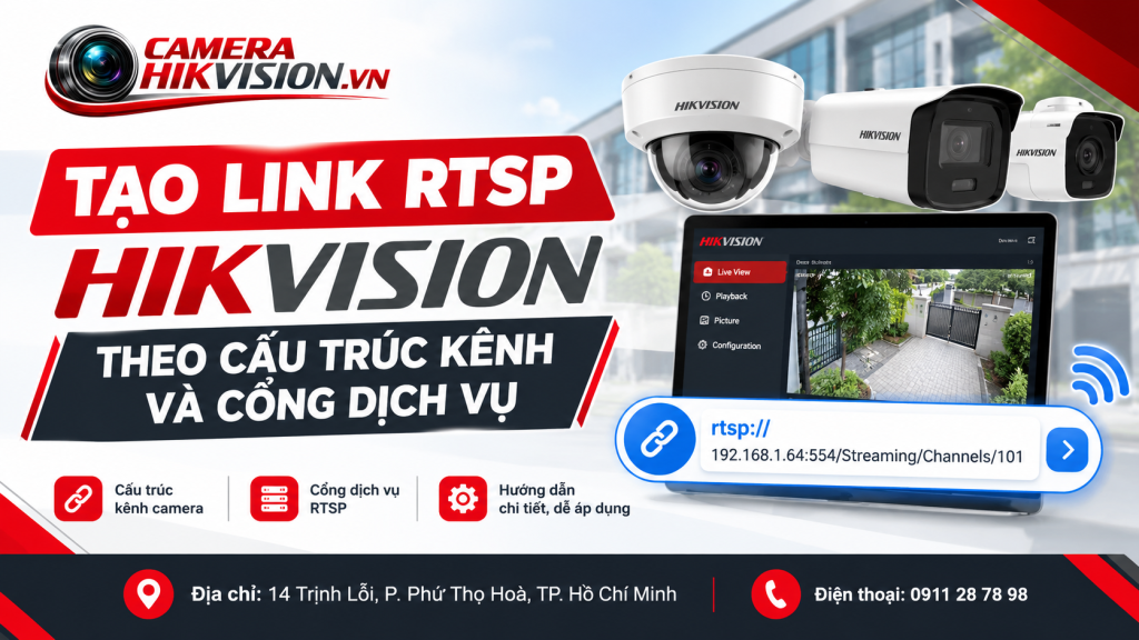 Tạo link RTSP Hikvision theo cấu trúc kênh và cổng dịch vụ
