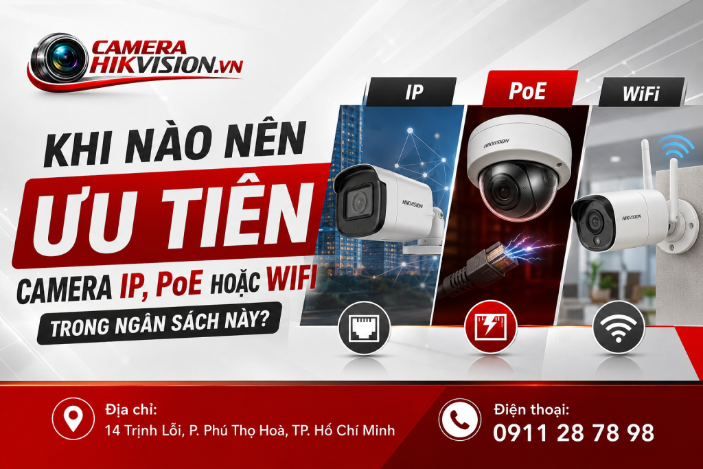 Khi nào nên ưu tiên camera IP, PoE hoặc WiFi trong ngân sách này?