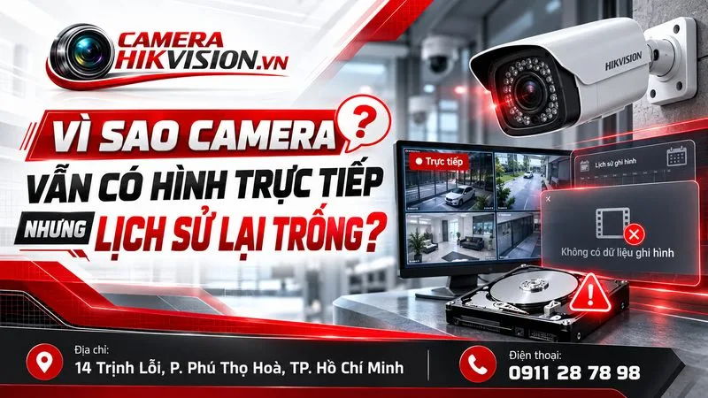 Vì sao camera vẫn có hình trực tiếp nhưng lịch sử lại trống?
