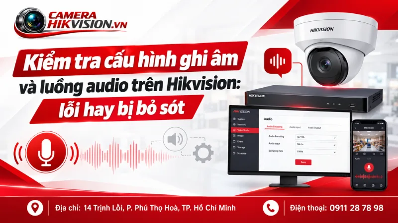 Kiểm tra cấu hình ghi âm và luồng audio trên Hikvision: lỗi hay bị bỏ sót