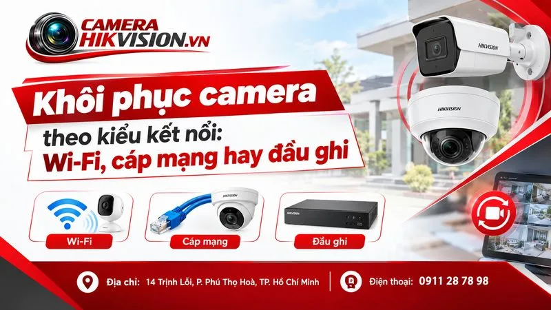 Khôi phục camera theo kiểu kết nối: Wi-Fi, cáp mạng hay đầu ghi